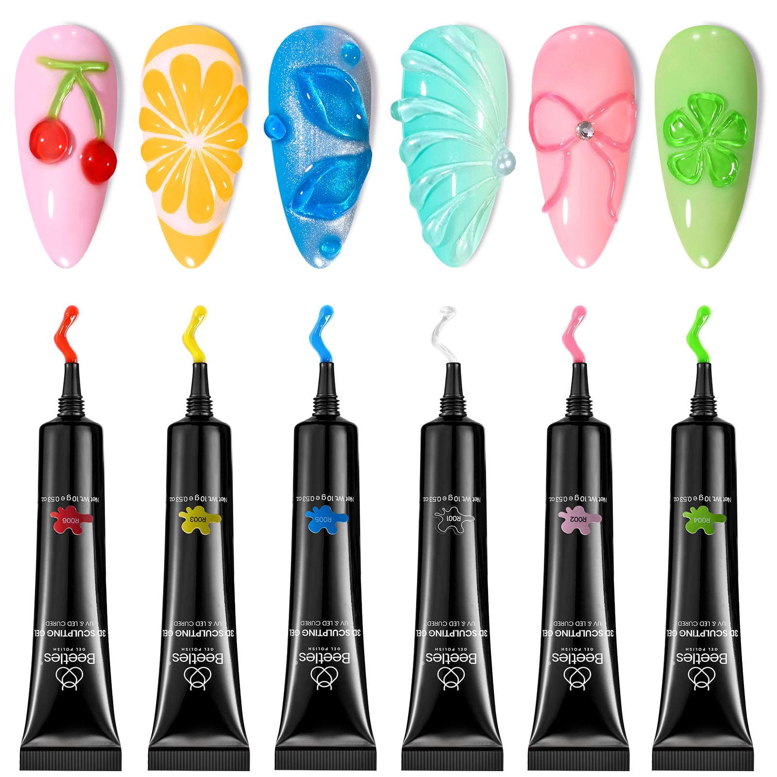 Amazon.com: Beetles Sculpting Gel 3D Gel for Nail Art 6 Colors